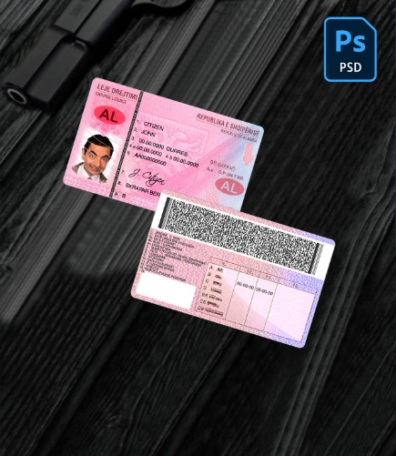 Albania driving license  (2005-2015) PSD 